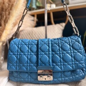 Christian Dior Cannage Quilted Lambskin Leather New Lock Flap Bag